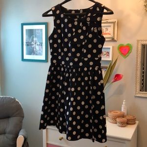 Navy polka dot dress
